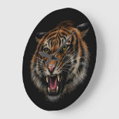 Grande Horloge Ronde Tiger's Roar : Vivid Jungle Portrait (Angle)