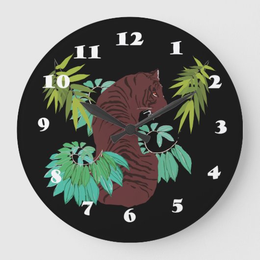 Grande Horloge Ronde Tigre de la Jungle (Recto)
