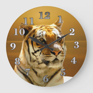 Grande Horloge Ronde Tigre d'or