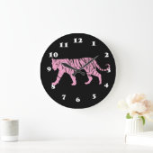 Grande Horloge Ronde Tigre rose (Maison)