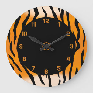 Grande Horloge Ronde Tigre sauvage