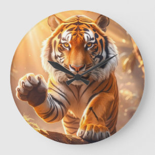 Grande Horloge Ronde Tigre - Tigre d'or