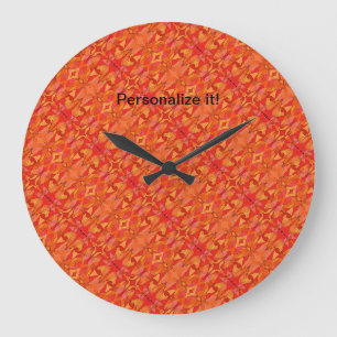 Grande Horloge Ronde Tiled and mirrored organic shapes in hot colors