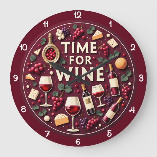 Grande Horloge Ronde Time For Wine Fun Party (Recto)