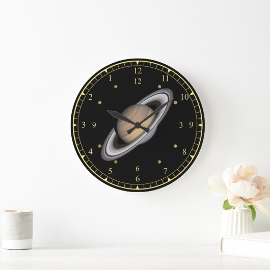 Grande Horloge Ronde Time Machine ~ Belle Planète Saturne ~ (Maison)