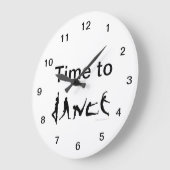 Grande Horloge Ronde Time to Dance Dancers Silhouettes Wall Clock (Angle)