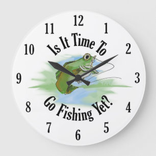 Grande Horloge Ronde Time To Go Fishing