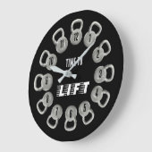 Grande Horloge Ronde Time to Lift Kettlebell Wall Clock (Angle)