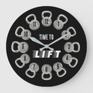 Grande Horloge Ronde Time to Lift Kettlebell Wall Clock
