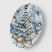 Grande Horloge Ronde Timepiece à feuillage persistant Holiday Tree (Angle)