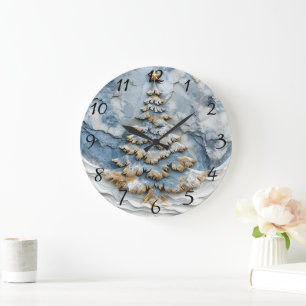 Grande Horloge Ronde Timepiece à feuillage persistant Holiday Tree