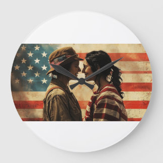 Grande Horloge Ronde Timepiece du Patriot : Un hommage à la fierté amér