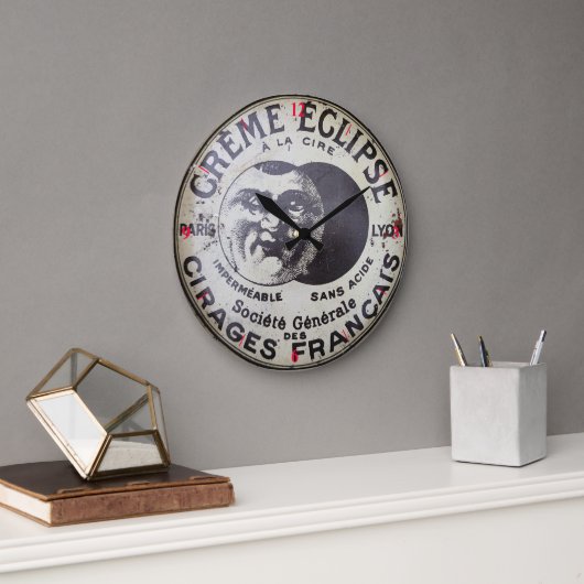 Grande Horloge Ronde Tin polonais Français (Bureau)