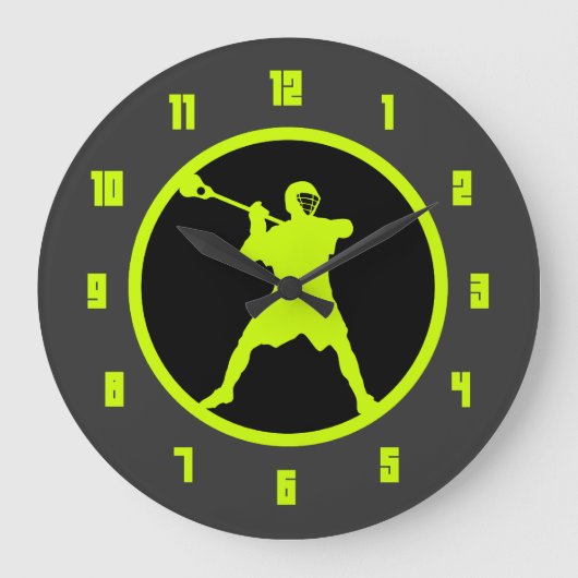 Grande Horloge Ronde Tireur de lacrosse - vert (Recto)