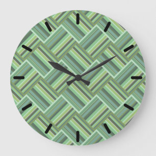 Grande Horloge Ronde Tissage de bandes vert olive