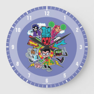 Grande Horloge Ronde Titans Ados, allez ! Graphique Flèche d'équipe