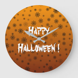 Grande Horloge Ronde Toile d'araignée Halloween