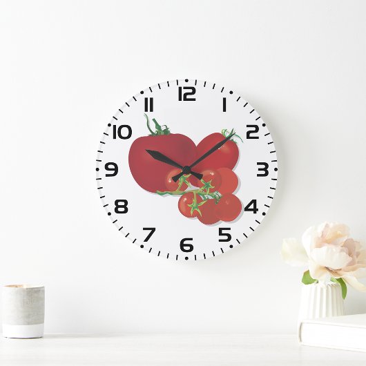 Grande Horloge Ronde Tomates rouges mûres