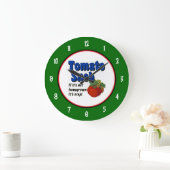 Grande Horloge Ronde Tomato Snob Saying avec Numbers on Green Clock (Maison)