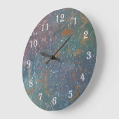 Grande Horloge Ronde Tons de bijoux coupés | Couleurs usagées blanc (Angle)