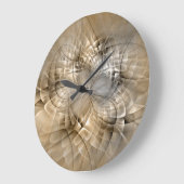 Grande Horloge Ronde Tons Terre Abstrait Art fractal moderne Texture (Angle)