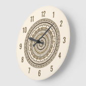 Grande Horloge Ronde Tons Terre Brown Henna Mandala (Angle)