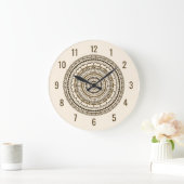 Grande Horloge Ronde Tons Terre Brown Henna Mandala (Maison)