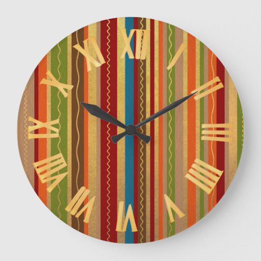 Grande Horloge Ronde Tons Terres rayures (Recto)