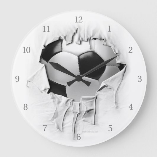 Grande Horloge Ronde Torn Soccer White Wall Clock (Recto)