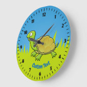 Grande Horloge Ronde Tortue de bande dessinée (Angle)