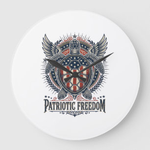 Grande Horloge Ronde Tortue de mer patriotique