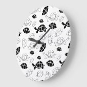 Grande Horloge Ronde Tortue noire (Angle)
