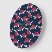 Grande Horloge Ronde Tortue rouge (Angle)
