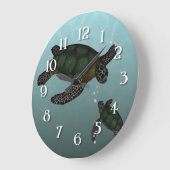 Grande Horloge Ronde Tortues marines (Angle)