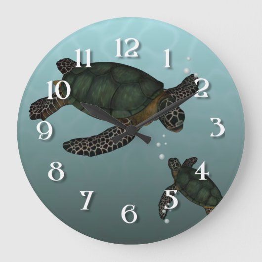 Grande Horloge Ronde Tortues marines (Recto)