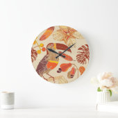 Grande Horloge Ronde Toucanes tropicales : Conception Exotique sans joi (Maison)