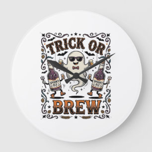 Grande Horloge Ronde Tour de potion d'Halloween ou Brasserie Vintage Gr