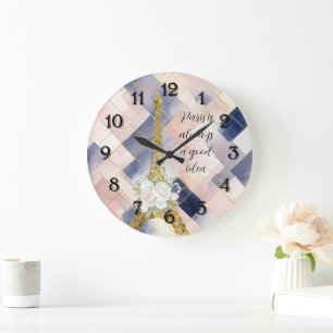 Grande Horloge Ronde Tour Eiffel Florale Paris est toujours une bonne i