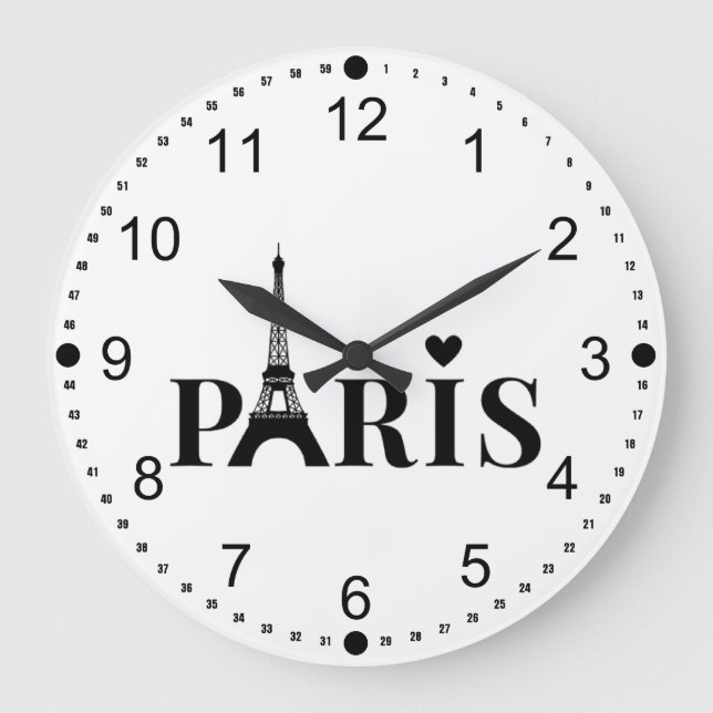 Grande Horloge Ronde Tour Eiffel Paris (Front)