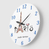 Grande Horloge Ronde Tour Eiffel Paris (Angle)