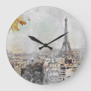 Grande Horloge Ronde Tour Eiffel. Paris, France 
