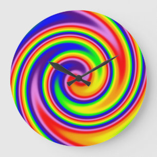 Grande Horloge Ronde Tourbillon arc-en-ciel coloré vif Couleurs audacie