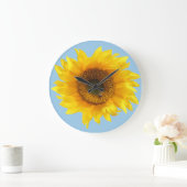 Grande Horloge Ronde tournesol jaune (Maison)