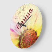 Grande Horloge Ronde Tournesol Pastel (Angle)