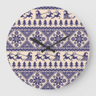 Grande Horloge Ronde Tradition nordique : Conception Motif transparente