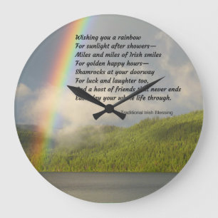 Grande Horloge Ronde Traditional Irish Blessing Wall Clocks
