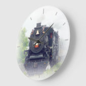 Grande Horloge Ronde Train à vapeur américain (Angle)
