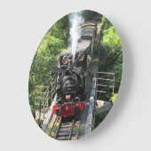 Grande Horloge Ronde Train à vapeur gallois. (Angle)
