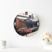 GRANDE HORLOGE RONDE TRAINS À VAPEUR (Maison)