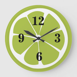 Grande Horloge Ronde Tranche de citron vert Lime Fruit Cuisine